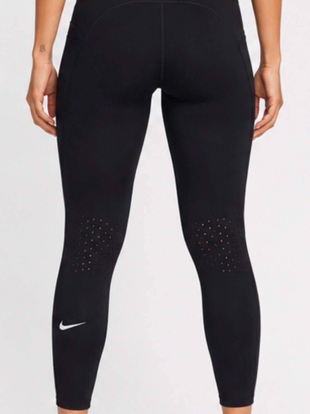 Nike Swift Dri-FIT High Waist 7/8 Running Leggings Black Pockets Size S